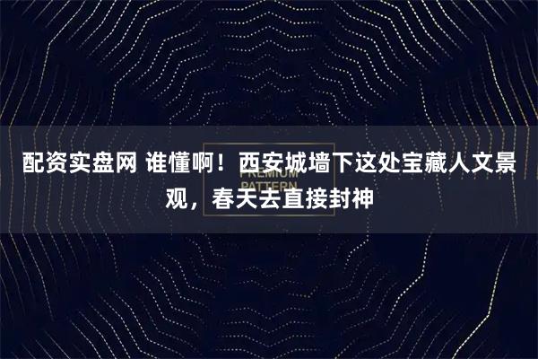 配资实盘网 谁懂啊！西安城墙下这处宝藏人文景观，春天去直接封神